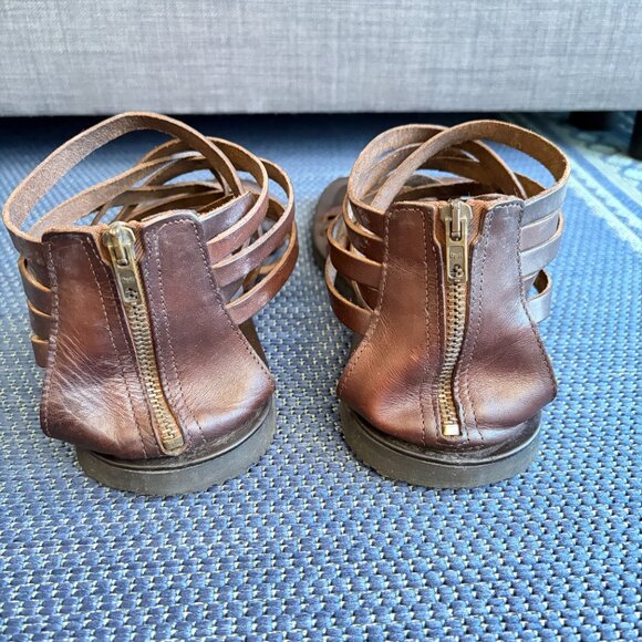 Mercanti Fiorentini Brown Leather Gladiator Sandals Men’s 10 - Pre-owned - Picture 10 of 15